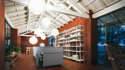 Cucina Moderne Soho finitura in Resina Cementizia Diorite di Valdesign