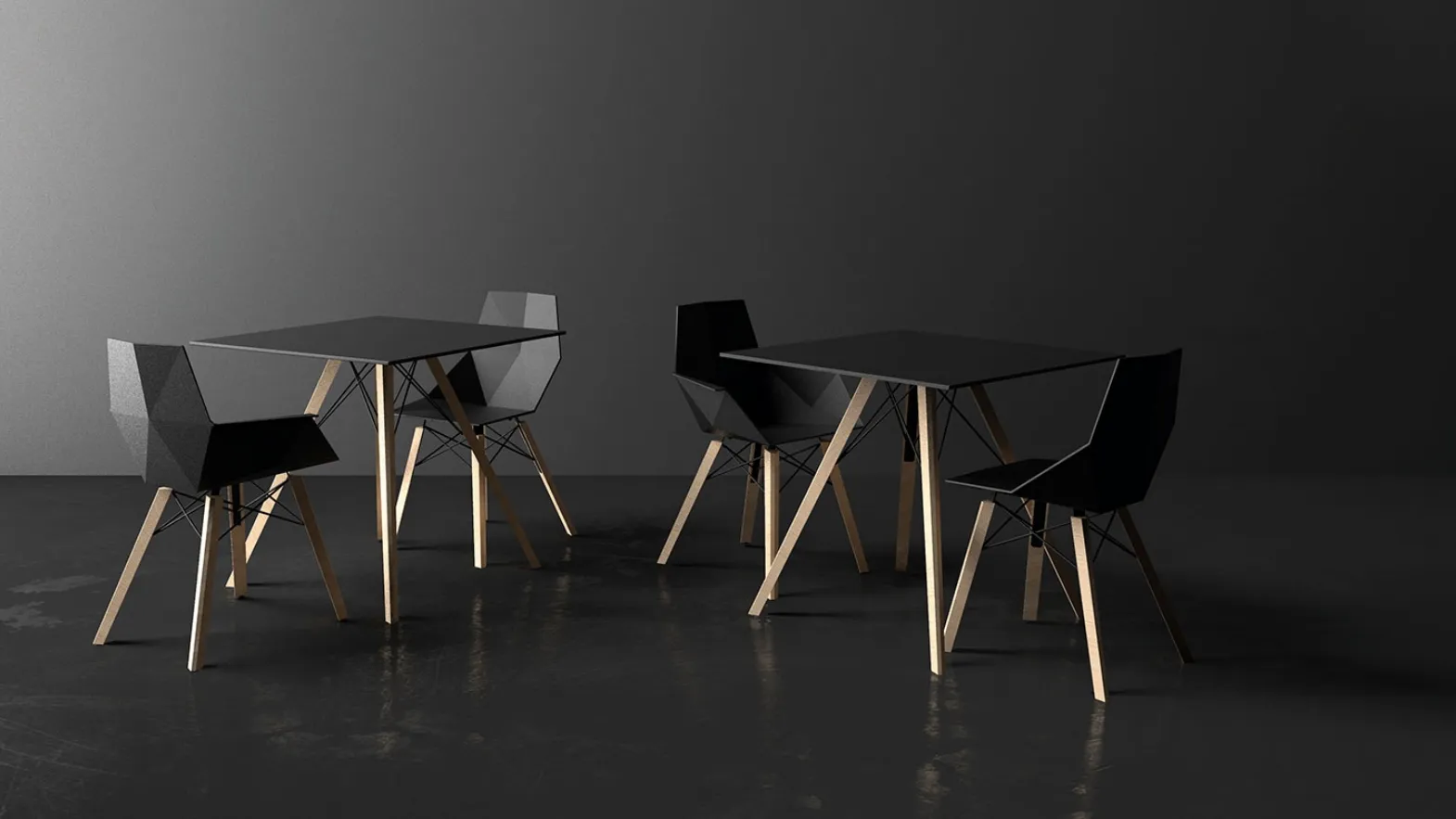 Sedia e Tavolo da giardino Faz Wood di Vondom